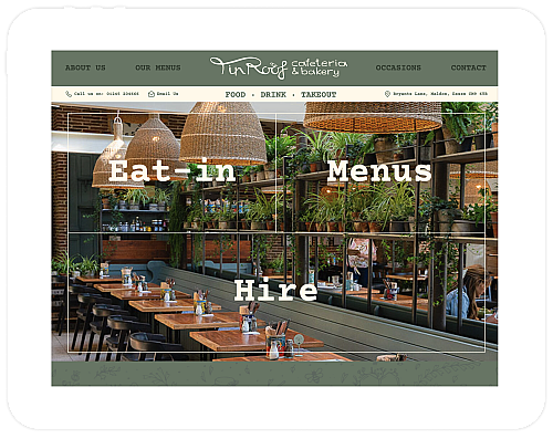Tin roof cafe web design